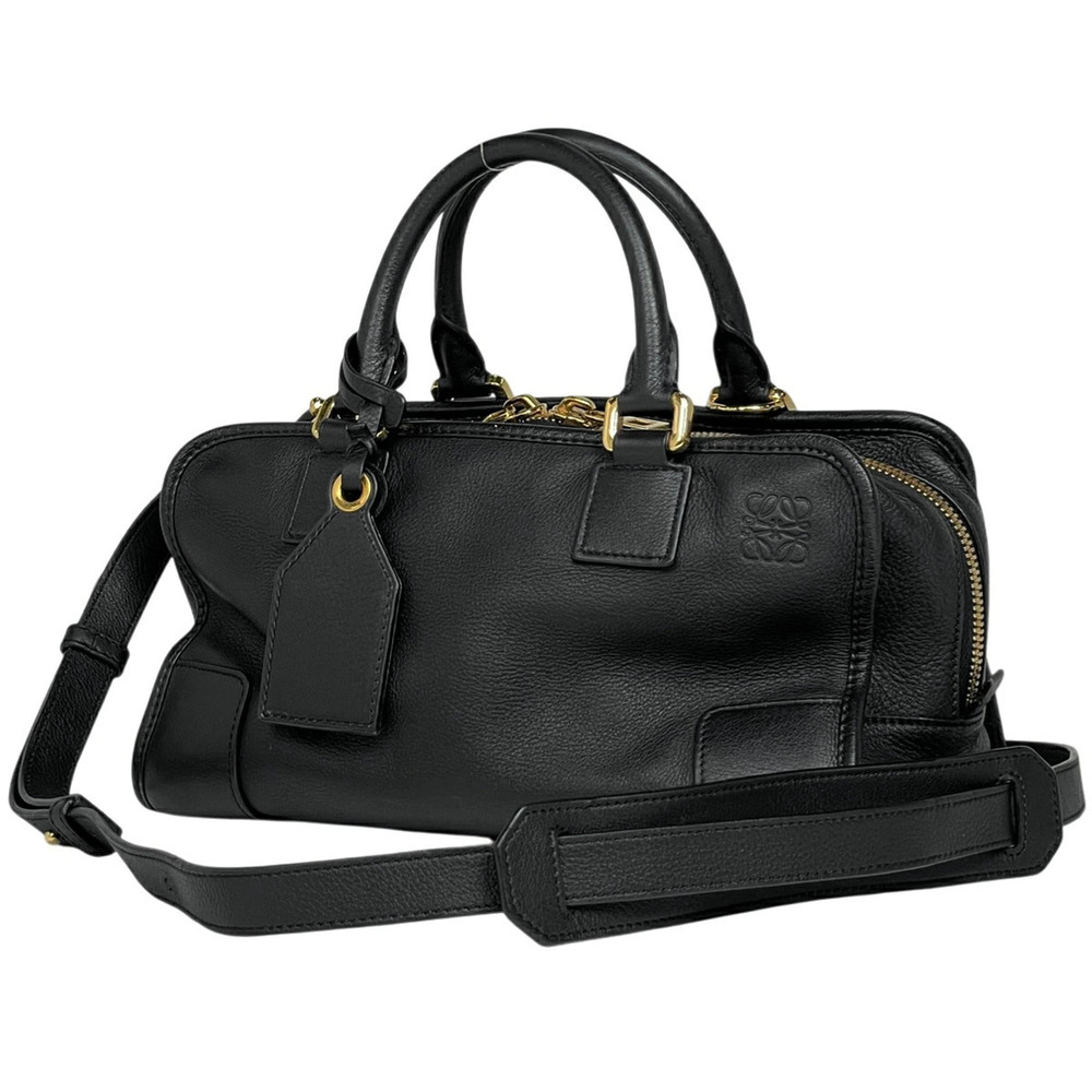 Loewe Amazona Shoulder Bag Anagram Leather Black
